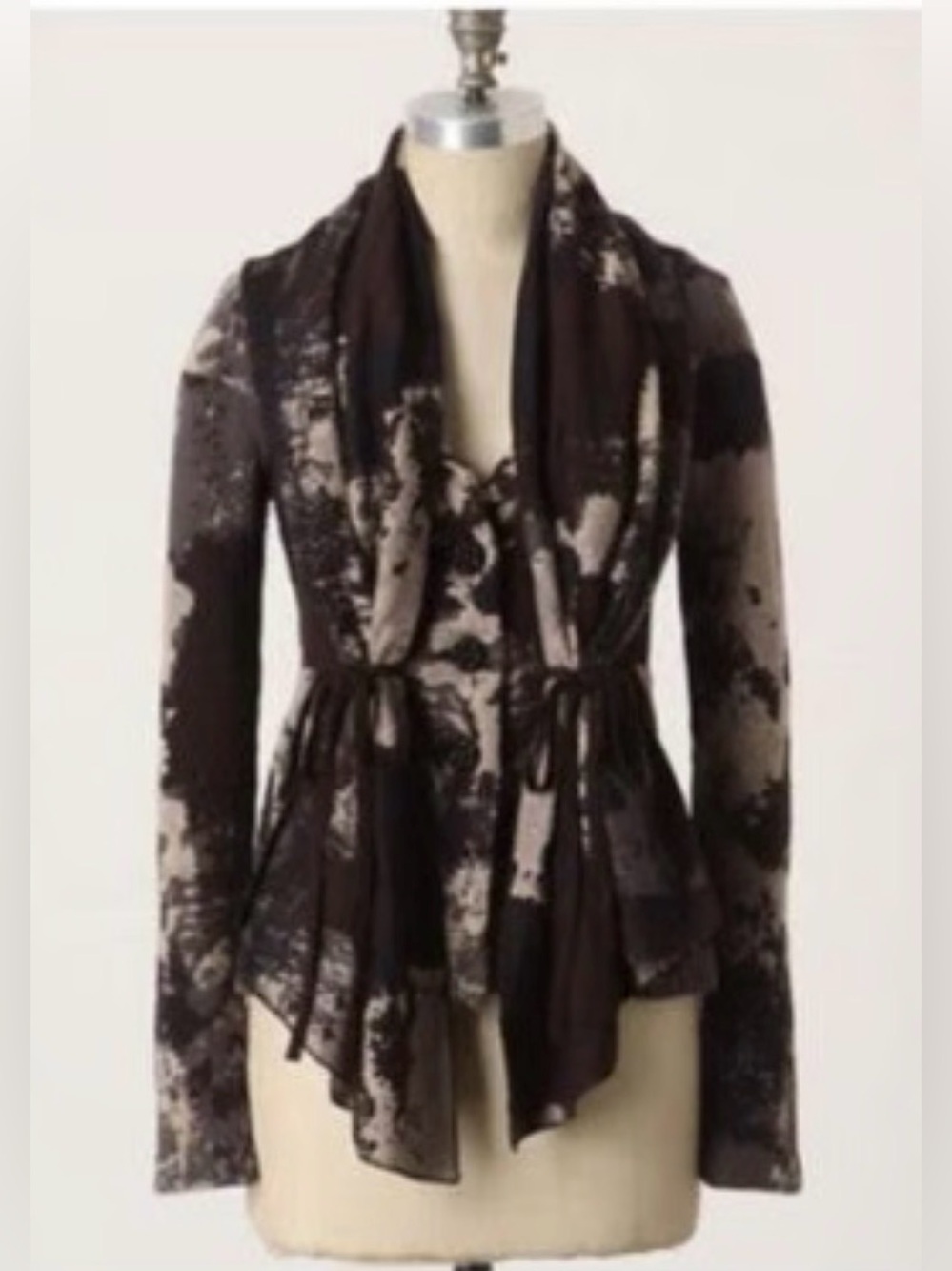 Anthropologie Charlie and Robin Abstract Draped Shawl Cardigan